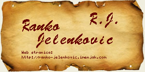 Ranko Jelenković vizit kartica